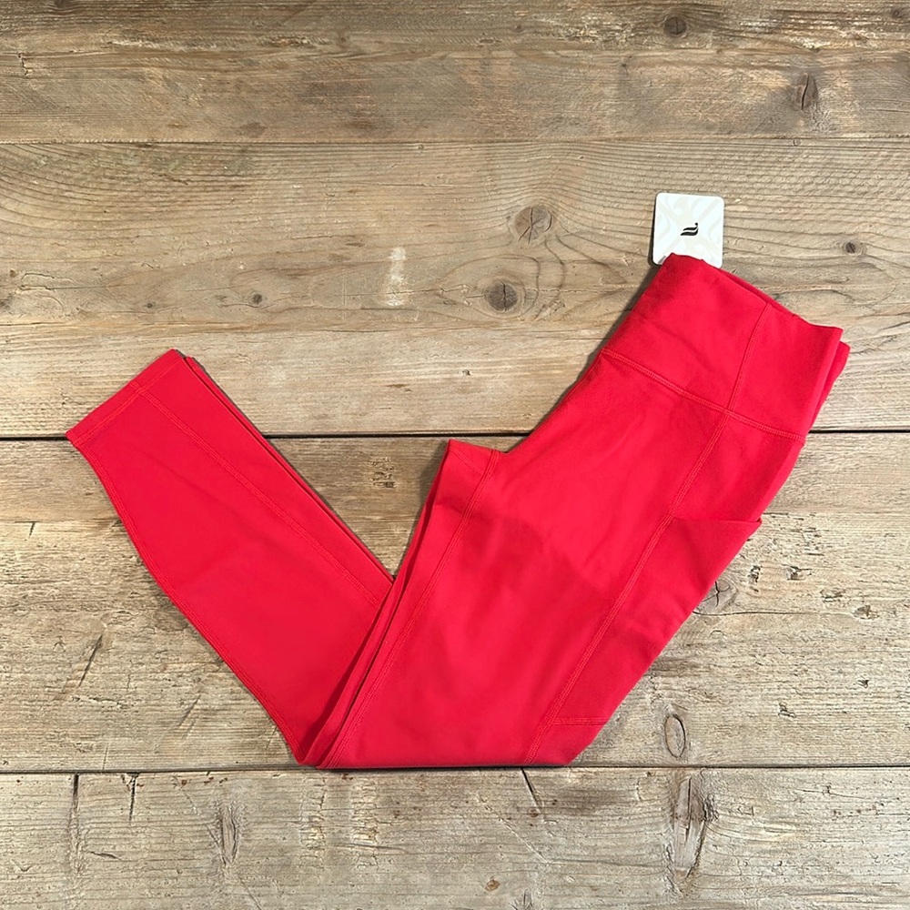 NWT- Fabletics PureLuxe High-Waisted Pocket 7/8 Leggings -HEATED RED (24”) new ! - Picture 2 of 11